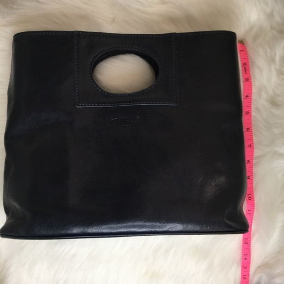 I Fratelli Navy Bule Leather Hand Bag - Picture 3 of 8